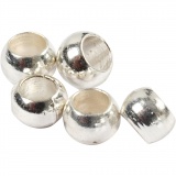 Quetschperlen, D 2 mm, Silber, 100 Stk/ 1 Pck