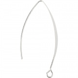 Ohrhaken, H 42 mm, Lochgröße 2 mm, Versilbert, 4 Stk/ 1 Pck