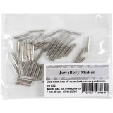 Magnetschloss, Größe 3x14 mm, Lochgröße 2 mm, Versilbert, 40 Stk/ 1 Pck