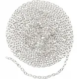Schmuckkette, B 2 mm, Versilbert, 2 m/ 1 Stk