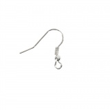 Ohrring-Haken, L 18 mm, Silber, 10 Stk/ 1 Pck