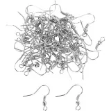 Ohrhaken, L 18 mm, Versilbert, 100 Stk/ 1 Pck