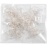 Ohrring-Haken, L 18 mm, Versilbert, 100 Stk/ 1 Pck
