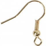 Ohrring-Haken, L 18 mm, Gold, 10 Stk/ 1 Pck