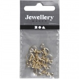 Ohrring-Haken, L 18 mm, Gold, 10 Stk/ 1 Pck