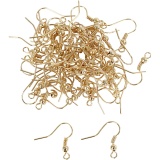 Ohrring-Haken, L 18 mm, Vergoldet, 100 Stk/ 1 Pck