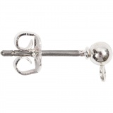 Ohrstecker-Stift, L 13 mm, D 3,8 mm, Lochgröße 0,8 mm, Versilbert, 10 Stk/ 1 Pck