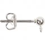 Ohrstecker-Stift, L 13 mm, D 3,8 mm, Lochgröße 0,8 mm, Versilbert, 10 Stk/ 1 Pck