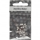 Ohrstecker-Stift, L 13 mm, D 3,8 mm, Lochgröße 0,8 mm, Versilbert, 10 Stk/ 1 Pck