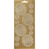 Sticker, Blumen, Blatt 10x23 cm, Gold, 1 Bl.