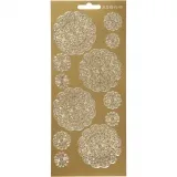 Sticker, Blumen, Blatt 10x23 cm, Gold, 1 Bl.