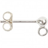 Ohrstecker-Stift, L 13 mm, Silber, 10 Stk/ 1 Pck