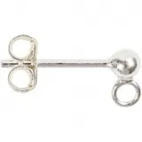 Ohrstecker-Stift, L 13 mm, Silber, 10 Stk/ 1 Pck