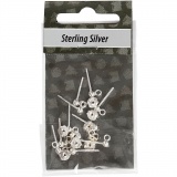 Ohrstecker-Stift, L 13 mm, Silber, 10 Stk/ 1 Pck