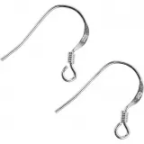 Ohrhaken, L 14 mm, Silber, 10 Stk/ 1 Pck