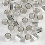 Quetschperlen, D 2 mm, Silber, 50 Stk/ 1 Pck