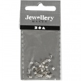 Quetschperlen, D 2 mm, Silber, 50 Stk/ 1 Pck