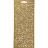 Sticker, Tauben, Blatt 10x23 cm, Gold, 1 Bl.