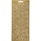 Sticker, Tauben, Blatt 10x23 cm, Gold, 1 Bl.
