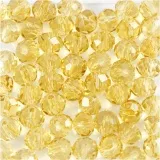 Glasschliffperlen, D 4 mm, Lochgröße 1 mm, Gelb, 45 Stk/ 1 Pck