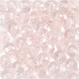 Glasschliffperlen, D 4 mm, Lochgröße 1 mm, Hellrosa, 45 Stk/ 1 Pck