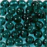 Glasperlen, D 4 mm, Lochgröße 1 mm, Grün, 45 Stk/ 1 Pck