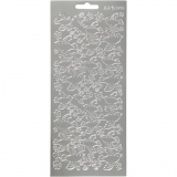 Sticker, Tauben, Blatt 10x23 cm, Silber, 1 Bl.
