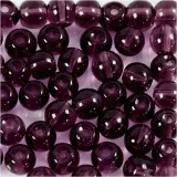 Glasperlen, D 4 mm, Lochgröße 1 mm, Flieder, 45 Stk/ 1 Pck