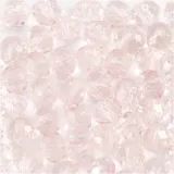 Glasperlen, D 4 mm, Lochgröße 1 mm, Hellrosa, 45 Stk/ 1 Pck