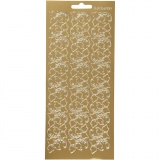 Sticker, Blätter, Blatt 10x23 cm, Gold, 1 Bl.