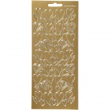 Sticker, Herzen, Blatt 10x23 cm, Gold, 1 Bl.