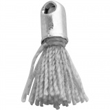 Baumwoll-Troddel, L 10 mm, Lochgröße 1 mm, Grau, 5 Stk/ 1 Pck