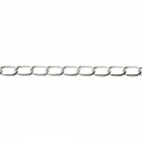 Schmuckkette, B 6 mm, Versilbert, 1 m/ 1 Pck