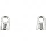 Endkappen, L 7 mm, D 4,5 mm, Versilbert, 8 Stk/ 1 Pck