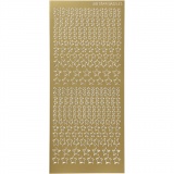 Sticker, Sterne, Blatt 10x23 cm, Gold, 1 Bl.