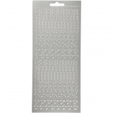 Sticker, Sterne, Blatt 10x23 cm, Silber, 1 Bl.