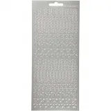 Sticker, Sterne, Blatt 10x23 cm, Silber, 1 Bl.