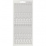 Sticker, Sterne, Blatt 10x23 cm, Silber, 1 Bl.