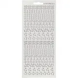 Sticker, Sterne, Blatt 10x23 cm, Silber, 1 Bl.