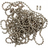 Kugelkette, D 1,5 mm, Versilbert, 3 m/ 1 Rolle