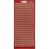 Sticker, Herzen, Blatt 10x23 cm, Gold, Rot mit Glitter, 1 Bl.