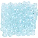 Glasschliffperlen, Größe 3x4 mm, Lochgröße 0,8 mm, Meerblau, 100 Stk/ 1 Pck