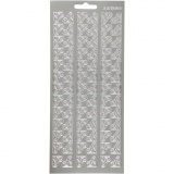 Sticker, Ecken, Blatt 10x23 cm, Silber, 1 Bl.