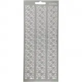 Sticker, Ecken, Blatt 10x23 cm, Silber, 1 Bl.