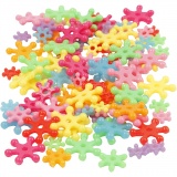 Kunststoffperlen-Mix Figuren, D 7-13,5 mm, Lochgröße 2 mm, Sortierte Farben, 270 g, 700 ml/ 1 Dose