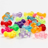 Kunststoffperlen-Mix, D 10 mm, Lochgröße 2 mm, Sortierte Farben, 385 g, 700 ml/ 1 Dose
