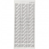 Sticker, Ecken, Blatt 10x23 cm, Silber, 1 Bl.