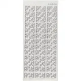 Sticker, Ecken, Blatt 10x23 cm, Silber, 1 Bl.