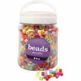 Fass-Perlen, Mix, D 7 mm, Lochgröße 3,5 mm, Sortierte Farben, 700 ml/ 1 Dose, 265 g