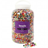 Kunststoffperlen, Größe 6-20 mm, Lochgröße 1,5-6 mm, 3000 g, 5700 ml/ 1 Eimer